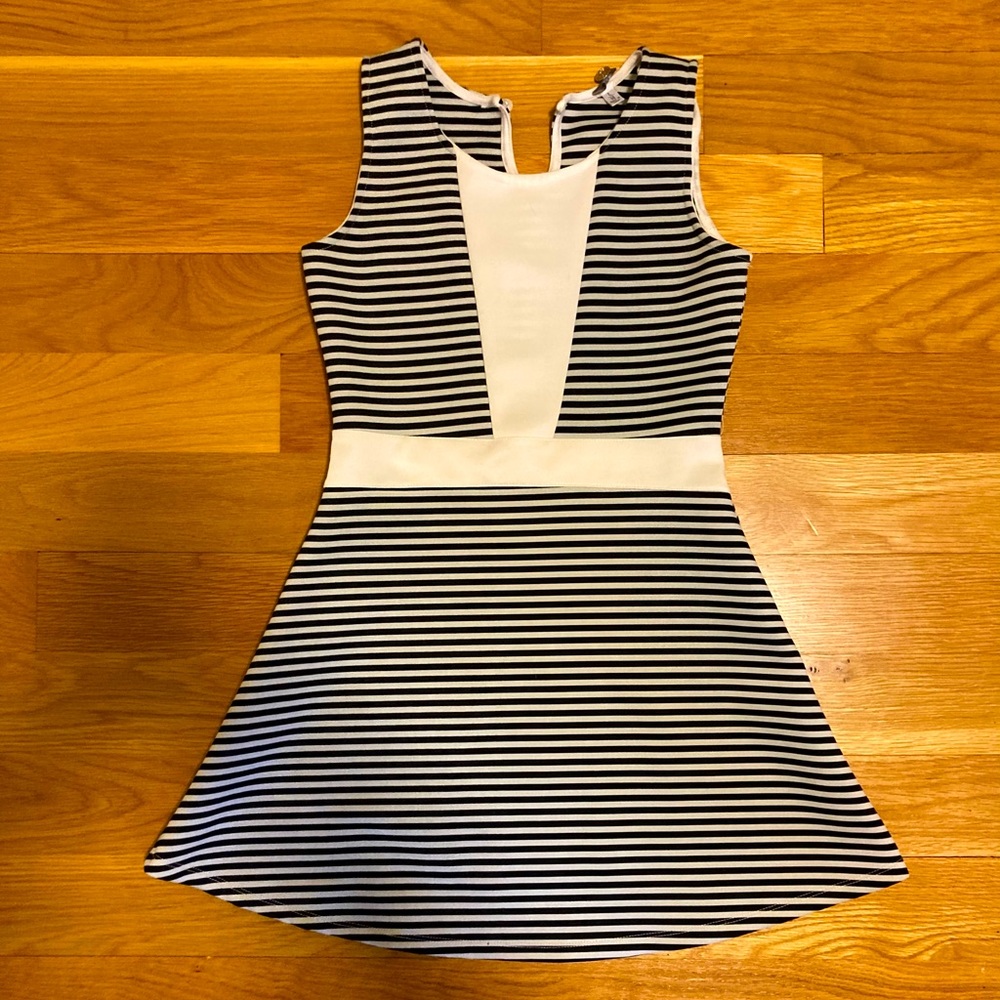 Black and white striped dress”poof girl”